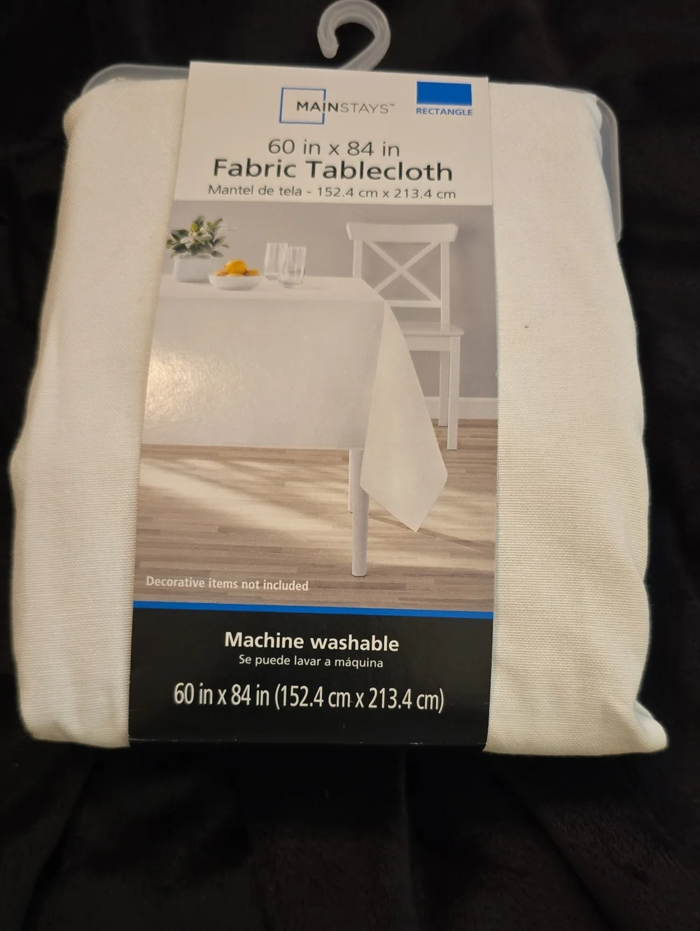 Mainstays White Fabric Tablecloth - Classic Solid White